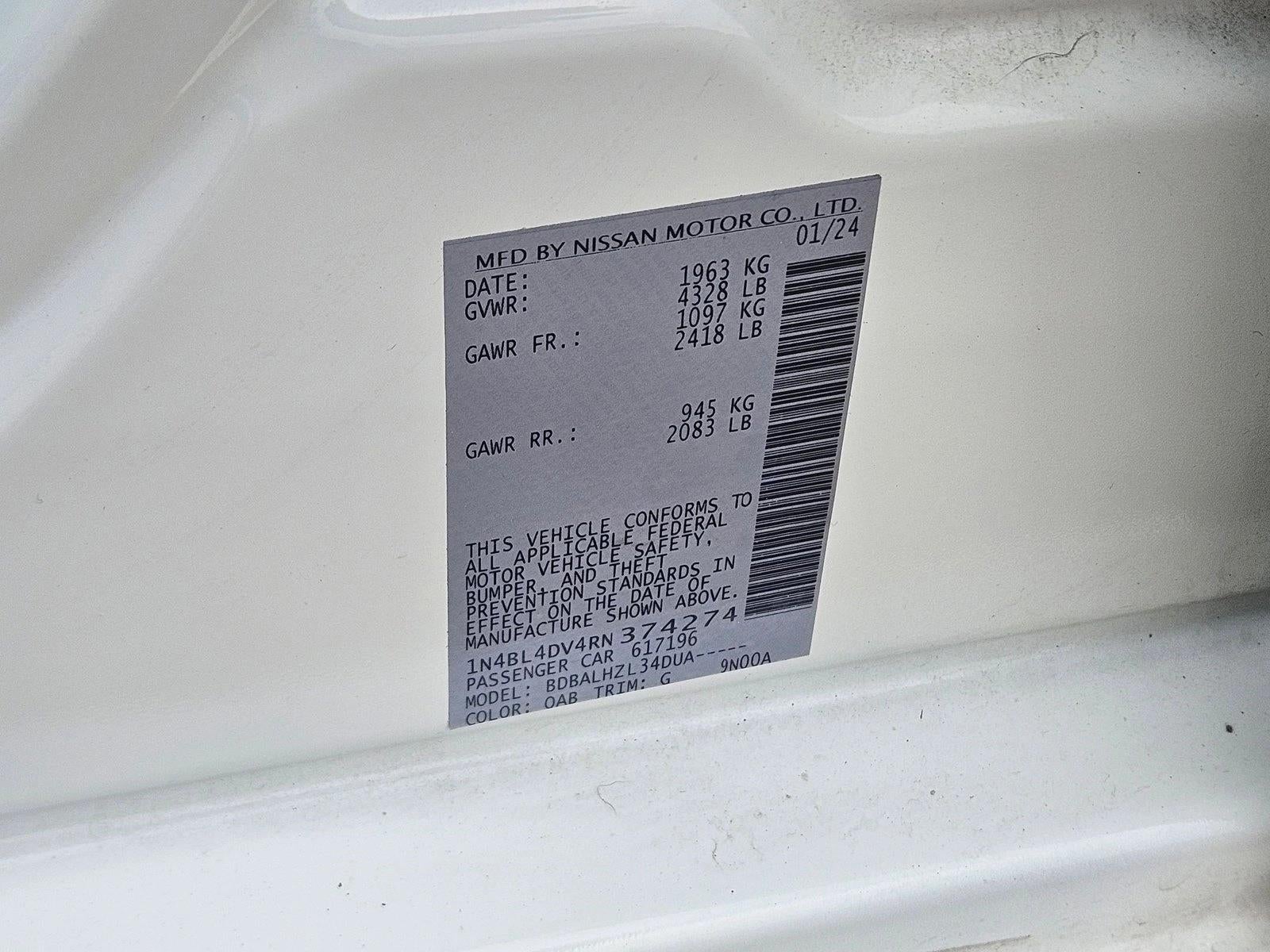 2024 Nissan Altima 2.5 SV