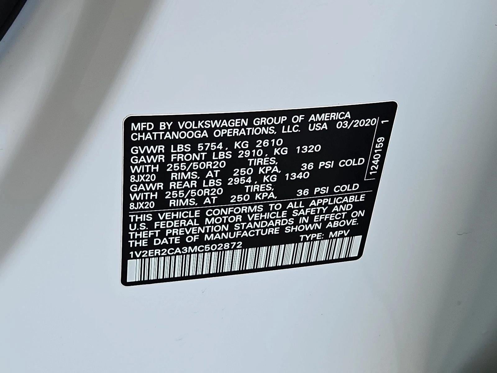2021 Volkswagen Atlas 3.6L V6 SEL