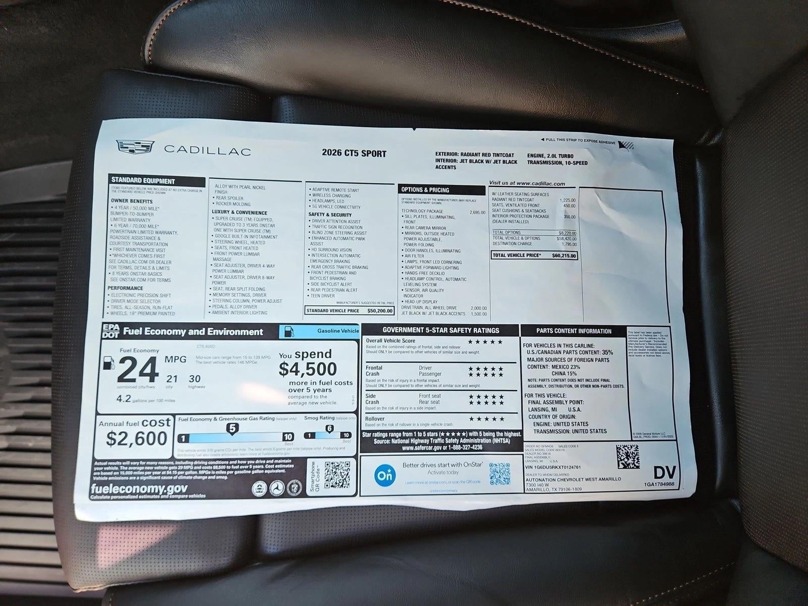 2026 Cadillac CT5 Sport