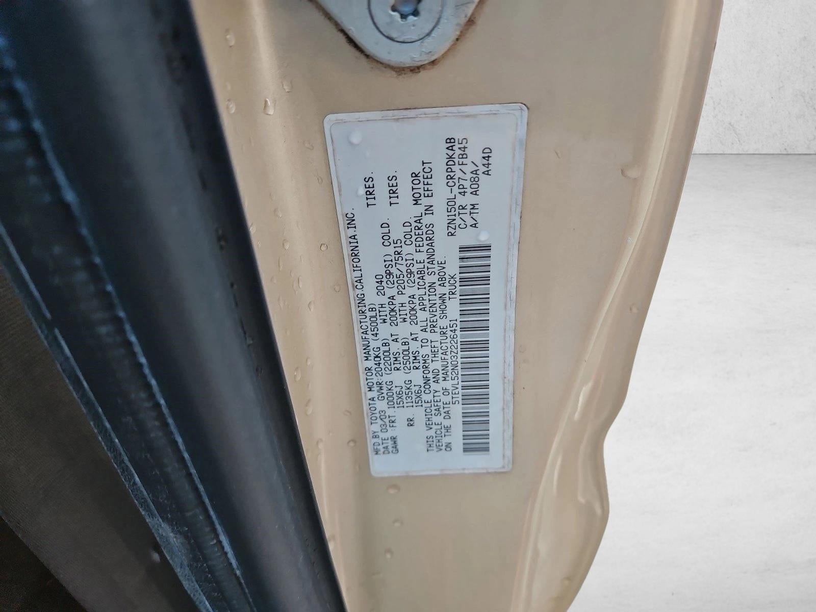 2003 Toyota Tacoma XTRACAB MANUAL (NATL)