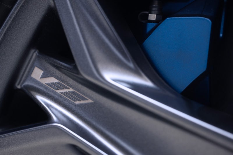 Close-up of the 2026 OPTIQ-V Brembo Performance Front Brakes | AutoNation Cadillac West Amarillo in AMARILLO TX