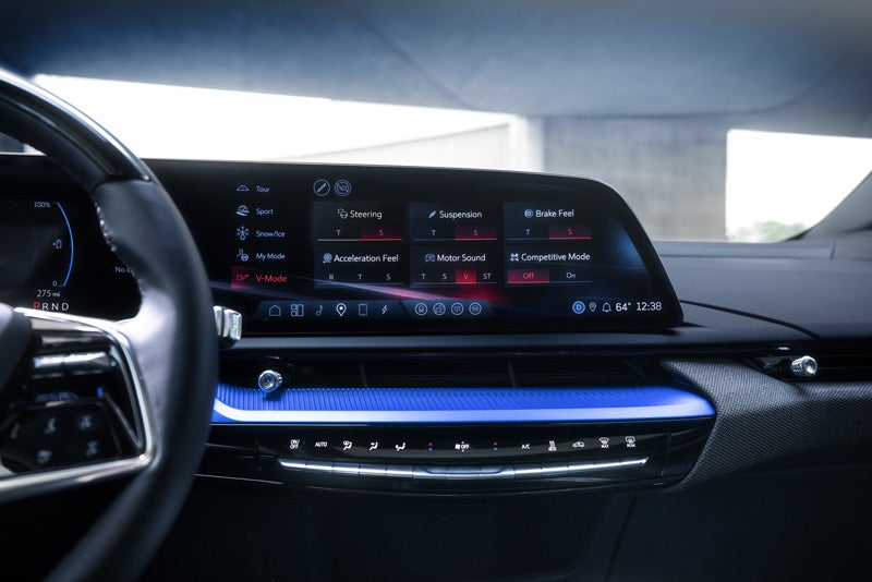 The 2026 OPTIQ-V Display Screen Displaying the V-Mode Settings | AutoNation Cadillac West Amarillo in AMARILLO TX