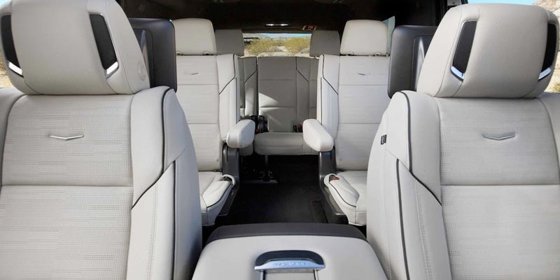 Escalade displays its luxurious interior seating