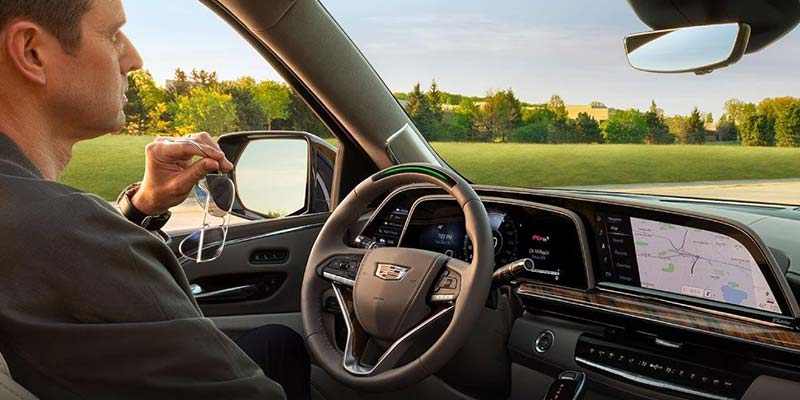 Man Driving 2024 Cadillac Escalade